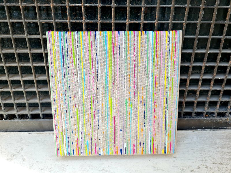 Coloured lines 25  2022, 20x20, Acryl-Lack auf LW, € 150 SOLD